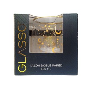 Tazón de Vidrio Doble Pared - Diseño Dorado - 500ML - Imagen 10