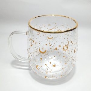 Tazón de Vidrio Doble Pared - Diseño Dorado - 500ML - Imagen 6