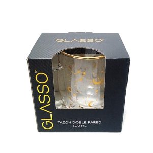 Tazón de Vidrio Doble Pared - Diseño Dorado - 500ML - Imagen 9